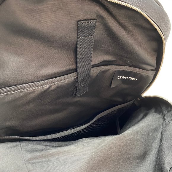 Calvin Klein 4640 0398 001 Men Business Casual Zip Black Backpack Fit 15" Laptop - Picture 8 of 10